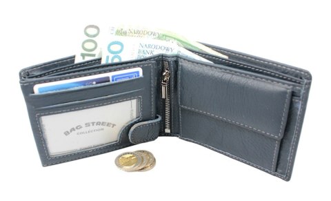 Portfel Męski Skórzany WILD Skóra Licowa Duży Poziomy Bez Zapięcia RFID WI5501 12,5 x 10 x 2 [cm]
