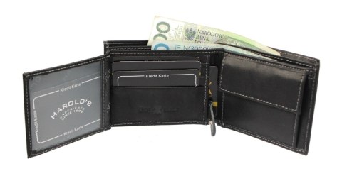 Portfel Męski Skórzany WILD Skóra Licowa Mały Poziomy Bez Zapięcia RFID 5504 11 x 8,5 x 2  [cm]