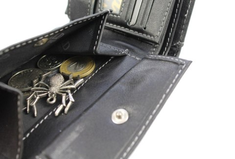 Portfel Męski WILD Skóra Licowa Mały Poziomy Z Zapięciem RFID 5504-1 11.5 x 8.5 x 2 [cm]