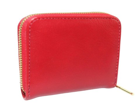Portfel Rovicky Bułeczka Skóra Włoska Z Suwakiem CZERWONY R-PRK-02-F7 11 x 8,5  x 2,5 [cm]