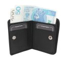 Portfel Skórzany Bułeczka Mini Money Maker Skóra Licowa  CZARNY Suwak RFID 514B 11 x 8 x 2,5 [cm]