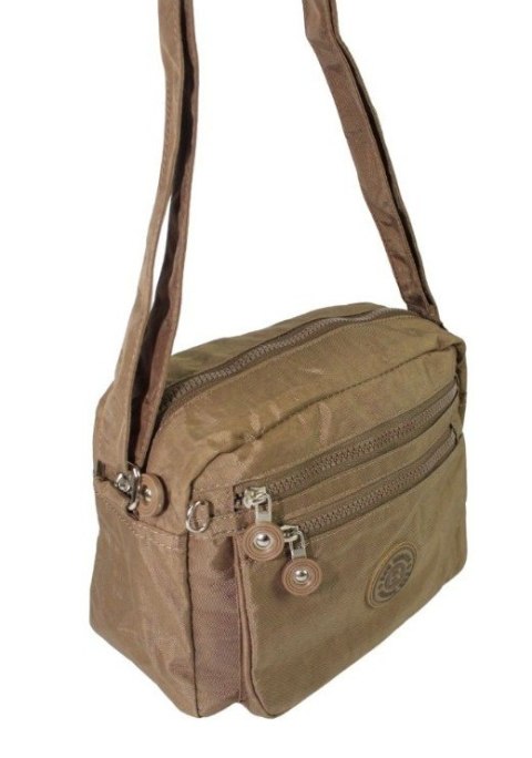 Stylowa Lekka Materiałowa Torba Kresz Wodoodporna Pozioma Średnia Na Ramię Bag Street NR 2245 BRĄZOWY 28 x 19 x 12 [cm]