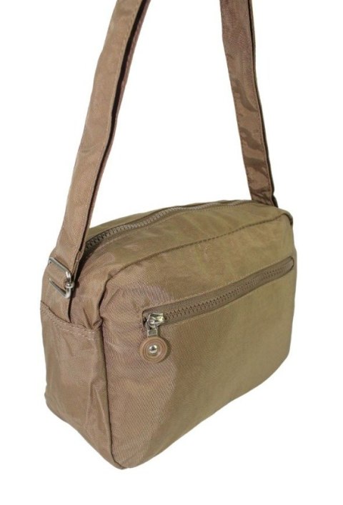 Stylowa Lekka Materiałowa Torba Kresz Wodoodporna Pozioma Średnia Na Ramię Bag Street NR 2245 BRĄZOWY 28 x 19 x 12 [cm]