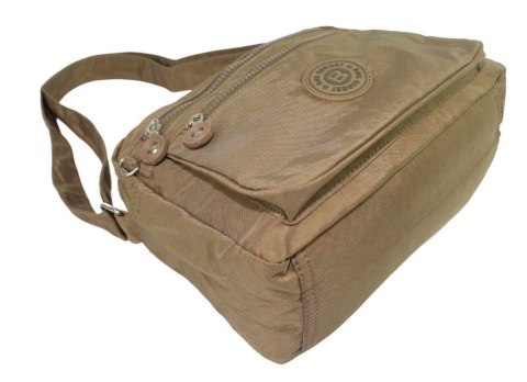 Stylowa Lekka Materiałowa Torba Kresz Wodoodporna Pozioma Średnia Na Ramię Bag Street NR 2245 BRĄZOWY 28 x 19 x 12 [cm]