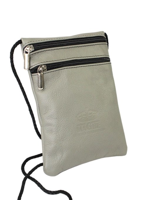 Średnia Paszportówka Na Szyję Ze Skóry Naturalnej 2 Zamki MAGRE (PL) 19.5 x 13 x 1 [cm]