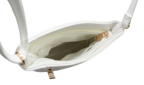 Torebka Skórzana Jennifer Jones Listonoszka Skóra Włoska JJ3107 BIAŁA 21 x 23 x 7 [cm]