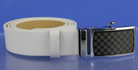 Wizytowy Pasek Skórzany 35 mm PAS-MAX (PL) Pełna Klamra AUTOMAT/SAMOZACISK Garnitur BIAŁY ASZ35/KASZ23 Wizytowy Pasek Skórzany 35 mm PAS-MAX (PL) Pełna Klamra AUTOMAT/SAMOZACISK Garnitur BIAŁY ASZ35/KASZ23