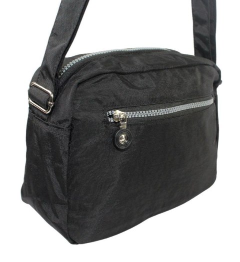 Stylowa Lekka Materiałowa Torba Kresz Wodoodporna Pozioma Średnia Na Ramię Bag Street NR 2245 CZARNY 28 x 19 x 12 [cm]