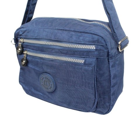 Stylowa Lekka Materiałowa Torba Kresz Wodoodporna Pozioma Średnia Na Ramię Bag Street NR 2245 GRANATOWY 28 x 19 x 12 [cm]