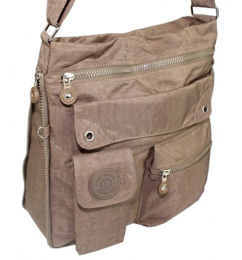 Stylowa Lekka Materiałowa Torba Średnia Kwadrat Listonoszka Na Ramię Bag Street NR 2221 BRĄZOWY Stylowa Lekka Materiałowa Torba Średnia Kwadrat Listonoszka Na Ramię Bag Street NR 2221 BRĄZOWY