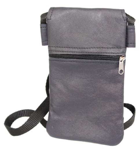 Paszportówka PolskaGalanteria (PL) Skóra Naturalna Klapka 1 Zamek Średnia Na Szyję 17 x 10 x 1 [cm]