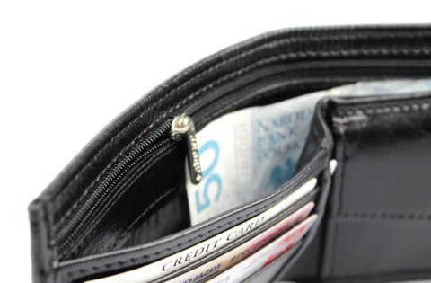 Portfel ANDRUS (PL) Skóra Naturalna Średni Poziomy Bez Zapięcia I Poziomym Suwakiem 12 x 9,5 x 2,5 [cm]