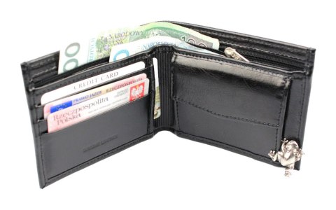 Portfel ANDRUS (PL) Skóra Naturalna Średni Poziomy Bez Zapięcia I Poziomym Suwakiem 12 x 9,5 x 2,5 [cm]