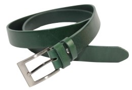 Pasek Męski Skórzany PAS-MAX (PL) Skóra Licowa EXTRA Gładki 30 mm CIEMNY ZIELONY K111