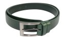Pasek Męski Skórzany PAS-MAX (PL) Skóra Licowa EXTRA Gładki 30 mm CIEMNY ZIELONY K111