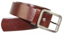 Pasek Skórzany Damski PAS-MAX (PL) Gładki 40 mm Skóra Licowa CIEMNY BRĄZOWY k506