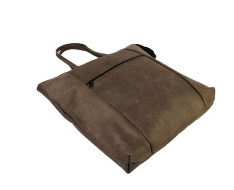 Torebka Na Zakupy Antoszczyk (PL) MARTA Ze Skóry Naturalnej Model Duży 41 x 38 x 8 [cm] CIEMNY BRĄZ Tekstura