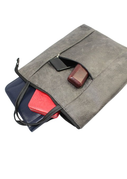 Torebka Na Zakupy Antoszczyk (PL) MARTA Ze Skóry Włoskiej Model Duży 41 x 38 x 8 [cm] CZARNY Połysk