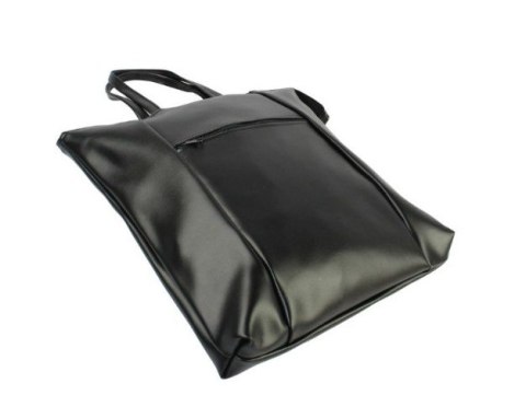 Torebka Na Zakupy Antoszczyk (PL) MARTA Ze Skóry Włoskiej Model Duży 41 x 38 x 8 [cm] CZARNY Połysk