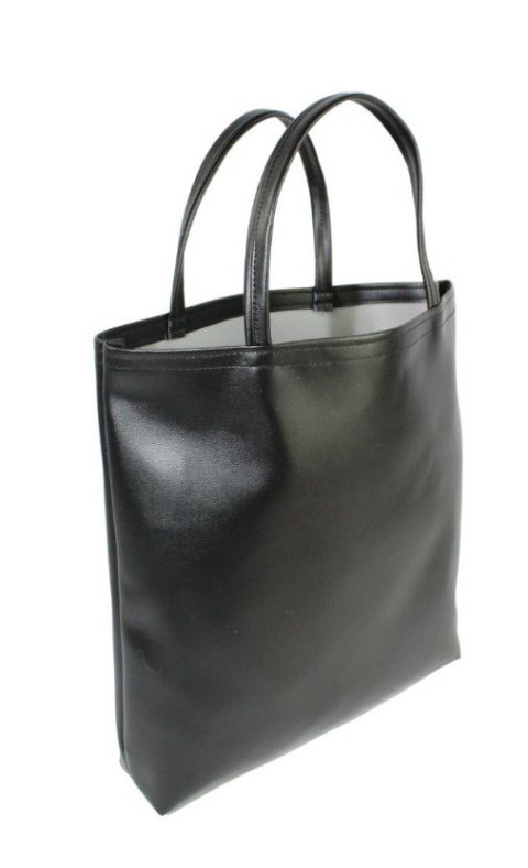 Torebka Na Zakupy Antoszczyk (PL) MARTA Ze Skóry Włoskiej Model Średni 36 x 37 x 8 [cm] CZARNY Połysk