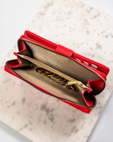 Portfel Damski Skóra Włoska Rovicky (PL) Duży Z Suwakiem Piórnik R-POR-01 18,5 x 9 x 3 [cm]