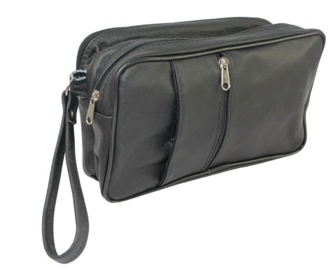 Saszetka Męska Skórzana Bardzo Duża GRETOS (PL) MAKO I Skóra Naturalna CZARNY 27 x 16 x 10 [cm]