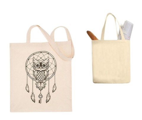 Bawełniana Torba Na Ramię Wzór SOWA 40 x 38 [cm]