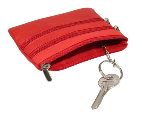 Etui Na Klucze Skórzane Polska Galanteria (PL) Skóra Naturalna Trzy Zamki Na Jeden Komplet Kluczy K001 12 x 8,5 x 1 [cm]