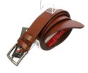 Pasek Męski Skórzany PAS-MAX (PL) Skóra Licowa EXTRA 40 mm JASNY BRĄZ K.40 Gładki Klamra Tradycyjna