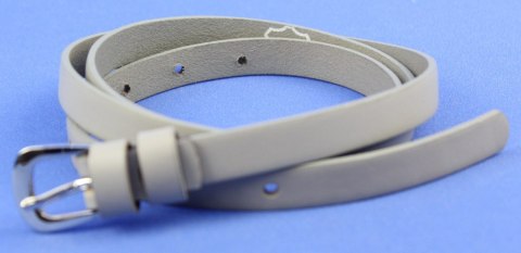 Pasek Skórzany PAS-MAX (PL) Damski Skóra Licowa 15 mm SZARY Wąski k70 Pasek Skórzany PAS-MAX (PL) Damski Skóra Licowa 15 mm SZARY Wąski k70