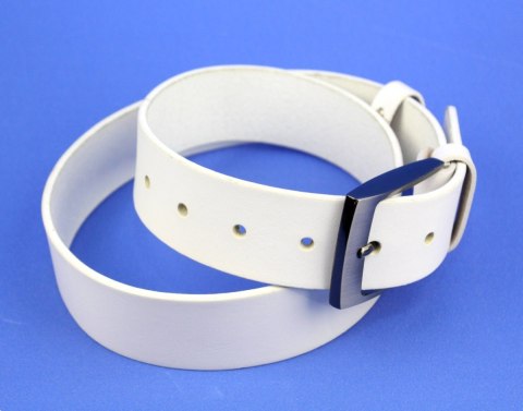 Pasek Skórzany PAS-MAX (PL) Gładki Skóra Licowa EXTRA 40 mm BIAŁY Pasek Skórzany PAS-MAX (PL) Gładki Skóra Licowa EXTRA 40 mm BIAŁY
