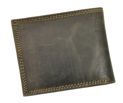 Portfel Męski Skórzany ALWAYS WILD Skóra Licowa Mały Poziomy  RFID N0035-CHM/8694 CZARNY 10 x 9 x 2 [cm]