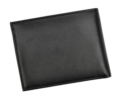 Portfel Męski Skórzany VALENTINI Mały Skóra Bydlęca Poziomy Jedno Skrzydełko 306-992 CZARNY 11 x 8,5 x 2 [cm]