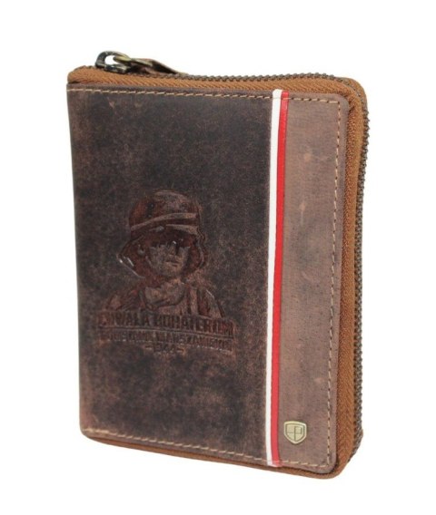 Portfel Peterson Skóra Licowa Duży Pionowy Metalowy Suwak POWSTANIE WARSZAWSKIE 340P-03 RFID 13 x 10 x 2 [cm]
