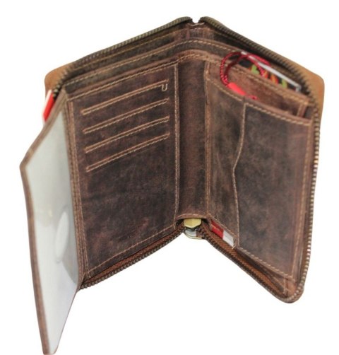 Portfel Peterson Skóra Licowa Duży Pionowy Metalowy Suwak POWSTANIE WARSZAWSKIE 340P-03 RFID 13 x 10 x 2 [cm]