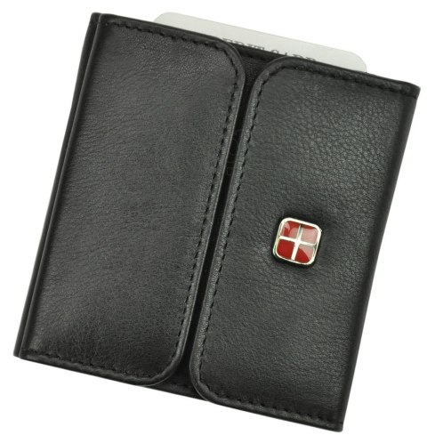 Portfel Skórzany ALBATROSS(PL) Skóra Licowa Mały Kostka Bez Zapięcia 3765 CZARNY RFID 8,5 x 7,5 x 2 [cm]