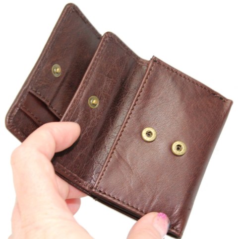 Portfelik Uniwersalny Mała Sakieweczka Skórzana Peterson MARS Skóra Naturalna RFID RD-GC02 FIOLETOWY 10 x 7 x 2 [cm]