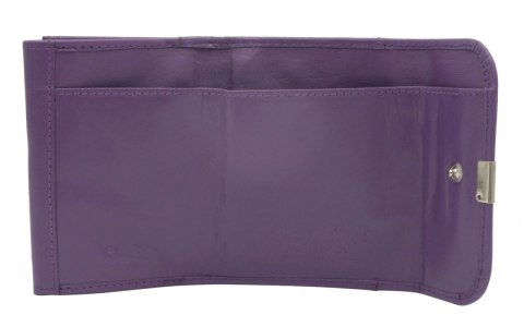 Portfelik Uniwersalny Mała Sakieweczka Skórzana Peterson MARS Skóra Naturalna RFID RD-GC02 FIOLETOWY 10 x 7 x 2 [cm]