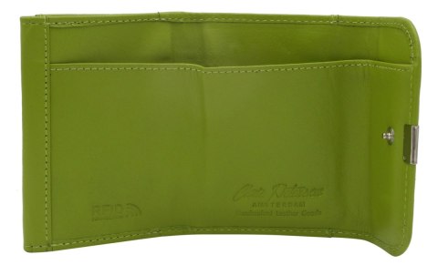 Portfelik Uniwersalny Mała Sakieweczka Skórzana Peterson MARS Skóra Naturalna RFID RD-GC02 ZIELONY 10 x 7 x 2 [cm]