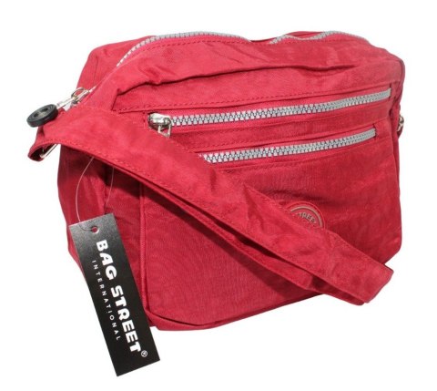 Stylowa Lekka Materiałowa Torba Kresz Wodoodporna Pozioma Średnia Na Ramię Bag Street NR 2245 CZERWONY 28 x 19 x 12 [cm]