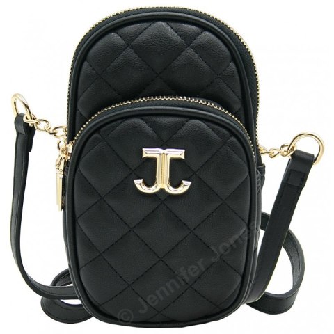 Torebka Klasyczna Mała JENNIFER JONES Listonoszka Skóra Włoska 3142 CZARNY 12 x 20 x 5 [cm]