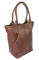 Torebka Skórzana MAGRE (PL) KLEOPATRA Shopper Bag Skóra Naturalna KASZTANOWY Połysk