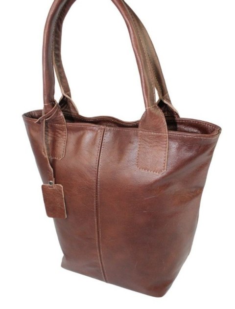 Torebka Skórzana MAGRE (PL) KLEOPATRA Shopper Bag Skóra Naturalna KASZTANOWY Połysk Torebka Skórzana MAGRE (PL) KLEOPATRA Shopper Bag Skóra Naturalna KASZTANOWY Połysk