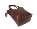 Torebka Skórzana MAGRE (PL) KLEOPATRA Shopper Bag Skóra Naturalna KASZTANOWY Połysk