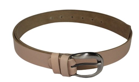 Pasek Damski Skórzany CEZ-MAR (PL) Skóra Licowa EXTRA 30 mm CIELISTY