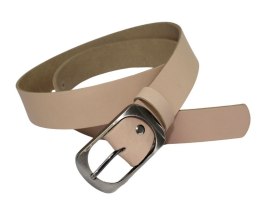 Pasek Damski Skórzany CEZ-MAR (PL) Skóra Naturalna Licowa Gładki 40 mm KREMOWY