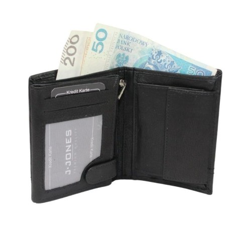 Portfel Męski Jennifer Jones Duży Pionowy Bez Zapięcia Dwa Skrzydełka Skóra Naturalna 5312-1 13 x 9,5 x 3 [cm]