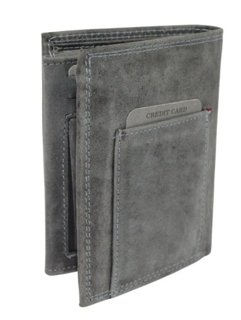 Portfel Męski Skórzany ALWAYS WILD Skóra Licowa Duży Pionowy Dwa Skrzydełka RFID N4-P-CHM 0983 CZARNY 13 x 10 x 2 [cm]