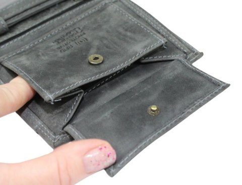Portfel Męski Skórzany ALWAYS WILD Skóra Licowa Duży Pionowy Dwa Skrzydełka RFID N4-P-CHM 0983 CZARNY 13 x 10 x 2 [cm]
