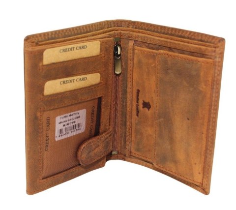 Portfel Męski Skórzany ALWAYS WILD Skóra Licowa Duży Pionowy   RFID AW-N4-GHD/5398 BRĄZOWY 13 x 10 x 2 [cm]